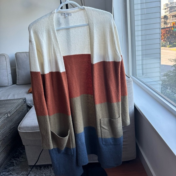 MADEWELL Kent Colorblock Long Cardigan Size xxs - Picture 2 of 9